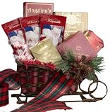 Christmas Holiday Sleigh Gourmet Food Gift Basket of Treats