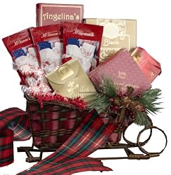 Christmas Holiday Sleigh Gourmet Food Gift Basket of Treats
