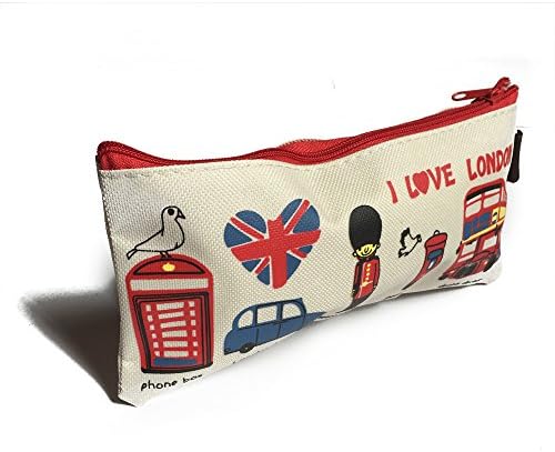 APITA 1 Pcs I LOVE LONDON Oxford Pencil Case For Children School Pencil Bag (Beige)