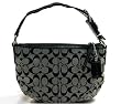AUTHENTIC COACH SOHO SIGNATURE SMALL/PETITE HOBO 11857 (Black/White)