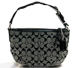 AUTHENTIC COACH SOHO SIGNATURE SMALL/PETITE HOBO 11857 (Black/White)