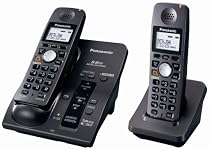 Panasonic KX-TG6052B 5.8 GHz FHSS Expandable Digital Cordless Phone System with 2 Handsets