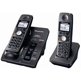 Panasonic KX-TG6052B 5.8 GHz FHSS Expandable Digital Cordless Phone System with 2 Handsets