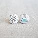 Science Fabric Button Earrings