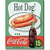 Hot Dog and Coca Cola Coke Combo 15 Cents Retro Vintage Tin Sign - 13x16 , 13x16