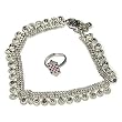 Toe Ring Sterling Silver Jewelry Anklet in Pair 71 gms. 9.5 inches (anklts518)