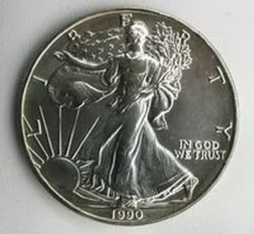 1990 Us Mint American Silver Eagle $1 Dollar Unc Coin