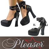 ハイヒール パンプス Pleaser プリーザー （DOLLY82）レースリボン 厚底 セパレート 予約受付中