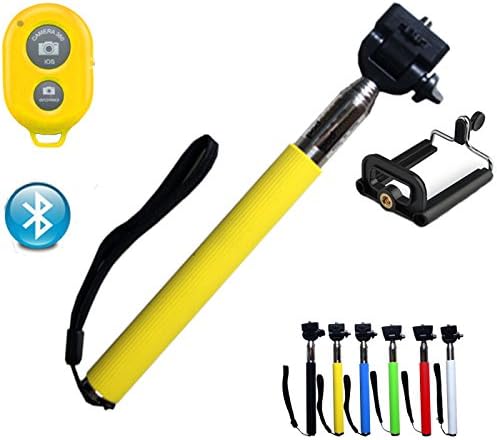 1Pcs Yellow - Extendable Handheld Bluetooth Mobile Phone Monopod Camera Tripod Phone Holder Self Selfie Stick For Iphone Samsung Nobattery