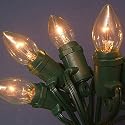 80 Clear Starlights on Green Cable