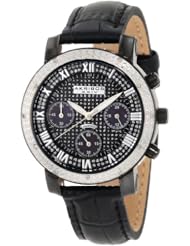 Akribos XXIV Womens AK437BK Grandiose Diamond Quartz Chronograph Black Dial Watch