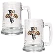 Florida Panthers 2pc 15oz Glass Tankard Set- Primary Logo NHL Hockey