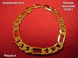 BRACELET GOURMETTE PLAQUE OR 042401