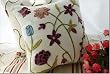 Hand Woollen Embroided Flowers Cushion Cover/Pillow-B