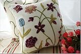 Hand Woollen Embroided Flowers Cushion Cover Pillow-B