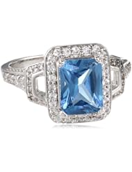 White Bronze Synthetic Spinel with Cubic-Zirconia Ring