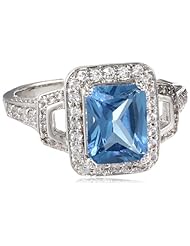 White Bronze Synthetic Spinel with Cubic-Zirconia Ring
