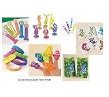192 pc NEON MONKEY PARTY Favors/Girls Birthday LUAU/TROPICAL/Finger Puppets/Bracelets/TATTOOS, ETC