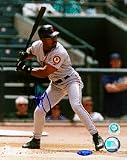 Calvin Murray Autographed Gray Jersey Batting 8 x 10 Photograph (Unframed)