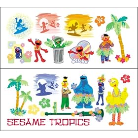 Sesame Street 21-Piece Tahiti Easy Up Wall Applique