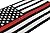 Thin Red Line Flag Decal - 3x5 in. Black, White, and Red American Flag Sticker for Cars, Trucks, and SUVs - In Support of Firefighters and EMTs