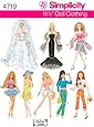 Simplicity Sewing Pattern 4719 Doll Clothes, One Size