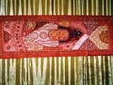 Spectacular Zardozi India Sari Tapestry Wall Hanging Table Runner