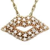 14k Rose Gold Diamond Lips Pendant (1/10 cttw, I-J Color, I2-I3 Clarity)