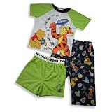 Disney - Infant And Toddler Boys 3 Piece Short Sleeve Winnie The Pooh And Tigger Pajamas, Multi