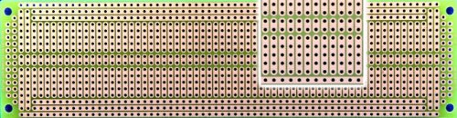 BR1 Solderable PC BreadBoard, 1 Sided PCB, matches 830 tie-point breadboard with Power Rails, 1.85 x 7.05 in (47.0 x 179.1 mm)