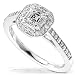 1/2 Carat 14k White Gold Asscher & Round Diamond Engagement Ring 1/2 Carat 14k White Gold Asscher & Round Diamond Engagement Ring