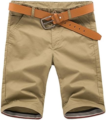 Fiream Men Summer Hot Sale Casual Cotton Cargo Shorts(Dark khaki,M/30)
