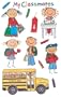 Me & My Big Ideas Mambi 4-1/2-Inch-by-6-Inch Minis Stickers 3-Sheets-Pack, School Kids