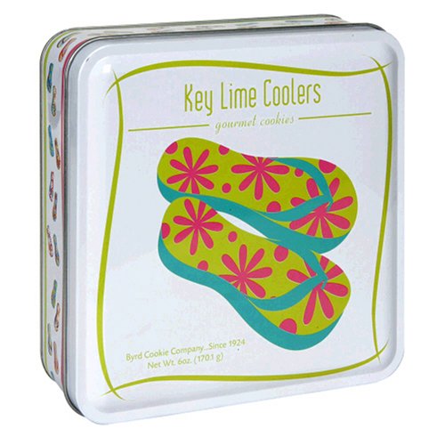 Byrd Cookie Company, Key Lime Coolers - Flip Flop, 6-Ounce Tin (Pack of 3) by Byrd Cookie Company