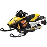 New Ray Bombardier Ski-Doo MXZ Adrenaline Replica Snowmobile Toy w/ Free B&F Heart Sticker Bundle - Yellow / 1:40 Scale