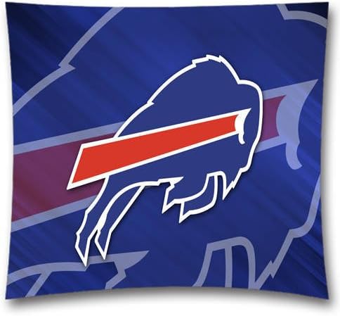 Monogram Pillow NFL Decorative Pillow Personalized buffalo bills logo Custom Throw Pillows Dorm Decor Housewarming Wedding Anniversary Gift Size:18x18Inch