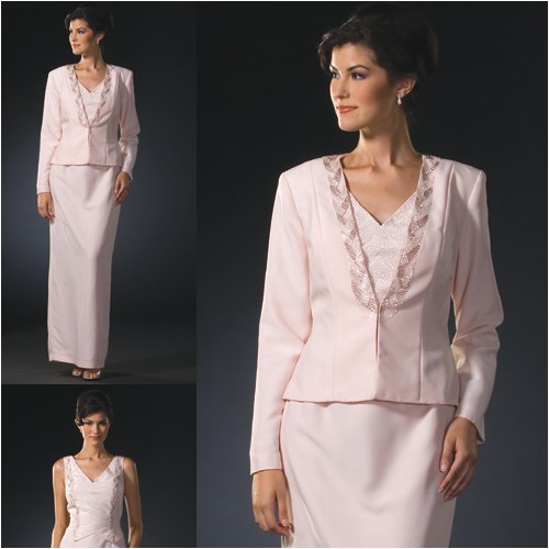 Cecily Brown 7264 Dress and Jacket Set , 6, Pink