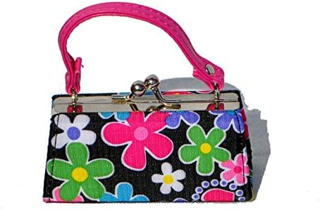 Miniature Fairy Garden Flower Power Lipstick Purse, Color Options, Black