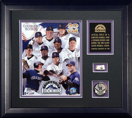 Buy Colorado Rockies 2004 A Piece of the Season Framed 8x10 Team Photograph with Game Used Baseball by Mounted Memories