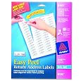 Avery Easy Peel Inkjet Return Address Labels, 2/3 x 1-3/4, White, 1500/Pack (8195)