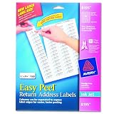 Avery 8195 Easy Peel Inkjet Return Address Labels, 2/3 x 1-3/4, White, 1500/Pack