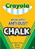 Crayola Nontoxic Anti-Dust Chalk, White, 12 Sticks/Box (50-1402)