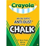 Crayola Nontoxic Anti-Dust Chalk, White, 12 Sticks/Box (50-1402)