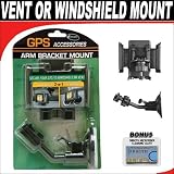 GPS Arm Bracket Mount 2-in-1 Secure Your GPS To Your Windshield Or To Vent For The Garmin GPSMAP 60c, 60cs, 76cs, 96 GPS Systems