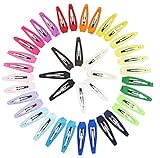 HipGirl Boutique Girls Ribbon Wrapped Snap Clips/Barrettes, Multi Color, 2 Inch, 40 Count