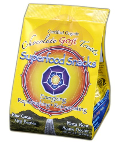 Superfood Snacks Chocolate Goji Treats, 3.21-Ounce Bags (Pack of 3) by Agave Nectars