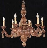 LAMPS BEAUTIFUL Classic Traditional Hand Carved Wood Six Light Chandelier by Savoy House--Excellent customer service--see our feedback.