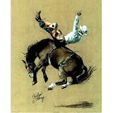 (16x20) Cowboy (Riding Rodeo) Art Print Poster