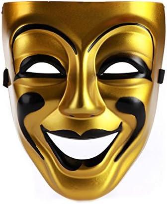 Halloween Adult Cosplay Dance Party In Ancient Greece Bacchus Facial Mask (Laughing God - Gold)