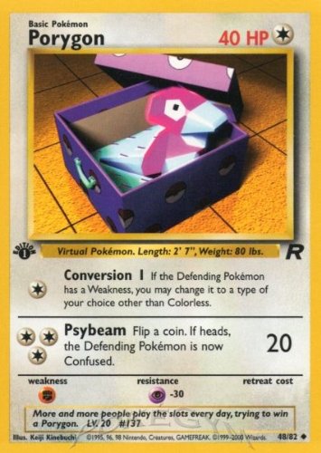 Pokemon Team Rocket Unlimited Uncommon Porygon 48/82